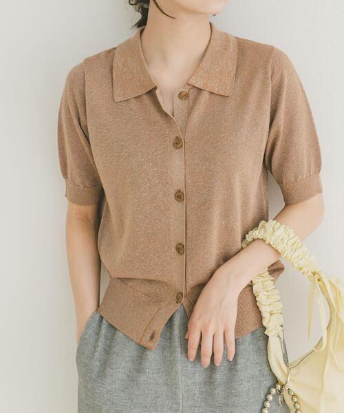 ITEMS URBANRESEARCH(アイテムズ アーバンリサーチ)の「ラメハンソデニット(ニット/セーター・レディース・ネイビー/ブラウン/アイボリー・FREE)」の2枚目の写真