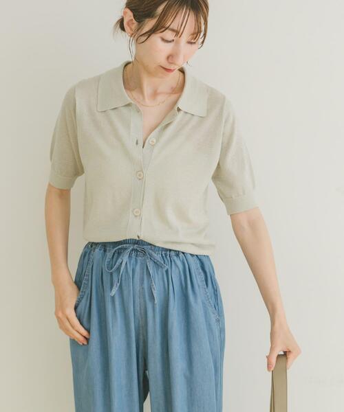 ITEMS URBANRESEARCH(アイテムズ アーバンリサーチ)の「ラメハンソデニット(ニット/セーター・レディース・ネイビー/ブラウン/アイボリー・FREE)」の4枚目の写真