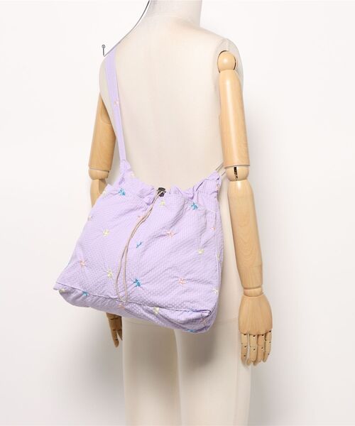 Mignonjour（ミニョンジュール）の「Mignonjour/リボン巾着2wayバッグ M2789（ハンドバッグ・レディース・グリーン/ピンク/パープル/ホワイト・FREE）」の12枚目の写真