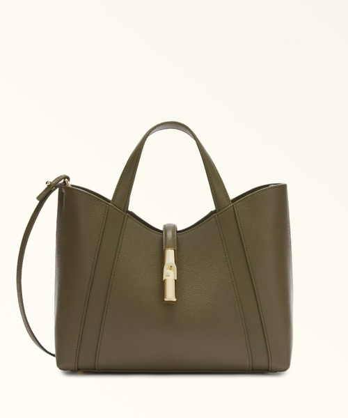 FURLA（フルラ）の「フルラ ゴッチャ(Furla Goccia) トートバッグ S（ショルダーバッグ・レディース・カーキ/ブラック/オフホワイト・ONE SIZE）」の3枚目の写真