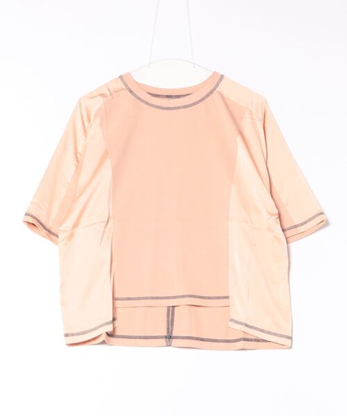 tシャツ 切替スクエアステッチT レディース Q（キュー）の「切替スクエアステッチT（Tシャツ/カットソー