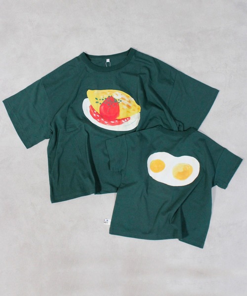 MARKEY'S(マーキーズ)の「マエウシロプリントTシャツ/おとな(Tシャツ/カットソー・レディース・パープル/ライトグリーン/ブラウン/グリーン/オフホワイト・160cm)」の7枚目の写真