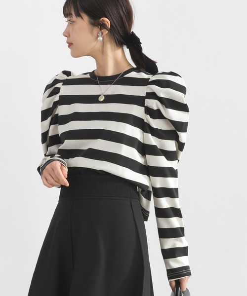 PICCIN PERLA(ピッチンペルラ)の「クリオネショートレングスカットソー(Tシャツ/カットソー・レディース・ホワイト系その他/ブラック/オフホワイト・M)」の14枚目の写真
