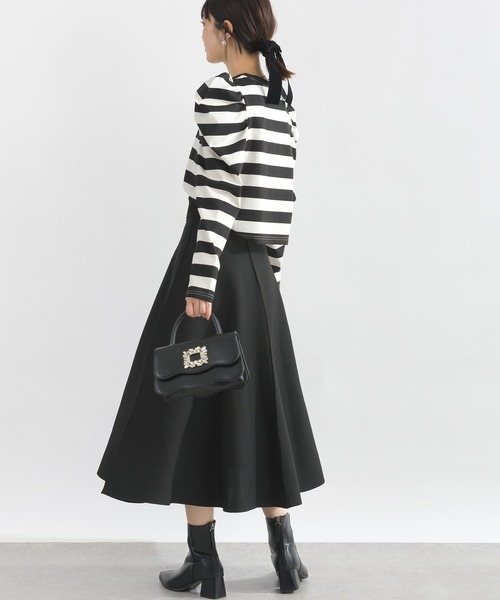 PICCIN PERLA(ピッチンペルラ)の「クリオネショートレングスカットソー(Tシャツ/カットソー・レディース・ホワイト系その他/ブラック/オフホワイト・M)」の17枚目の写真