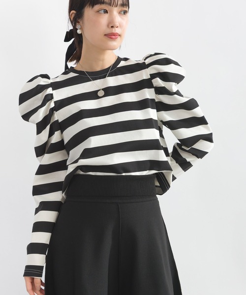 PICCIN PERLA(ピッチンペルラ)の「クリオネショートレングスカットソー(Tシャツ/カットソー・レディース・ホワイト系その他/ブラック/オフホワイト・M)」の11枚目の写真