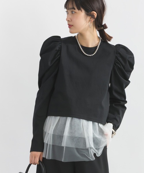 PICCIN PERLA(ピッチンペルラ)の「クリオネショートレングスカットソー(Tシャツ/カットソー・レディース・ホワイト系その他/ブラック/オフホワイト・M)」の18枚目の写真