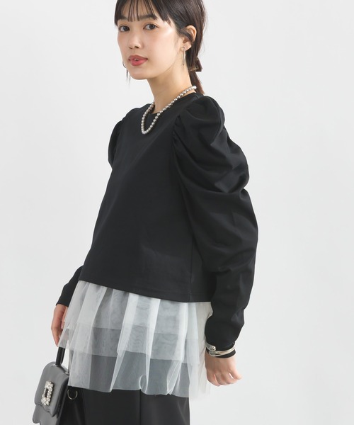 PICCIN PERLA(ピッチンペルラ)の「クリオネショートレングスカットソー(Tシャツ/カットソー・レディース・ホワイト系その他/ブラック/オフホワイト・M)」の19枚目の写真