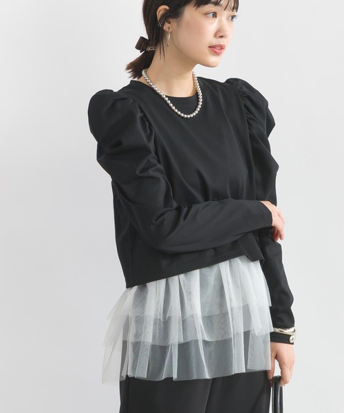 PICCIN PERLA(ピッチンペルラ)の「クリオネショートレングスカットソー(Tシャツ/カットソー・レディース・ホワイト系その他/ブラック/オフホワイト・M)」の21枚目の写真