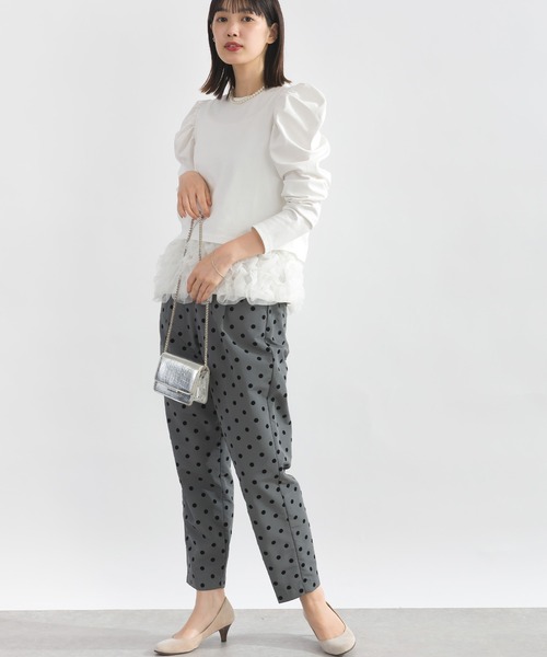 PICCIN PERLA(ピッチンペルラ)の「クリオネショートレングスカットソー(Tシャツ/カットソー・レディース・ホワイト系その他/ブラック/オフホワイト・M)」の9枚目の写真
