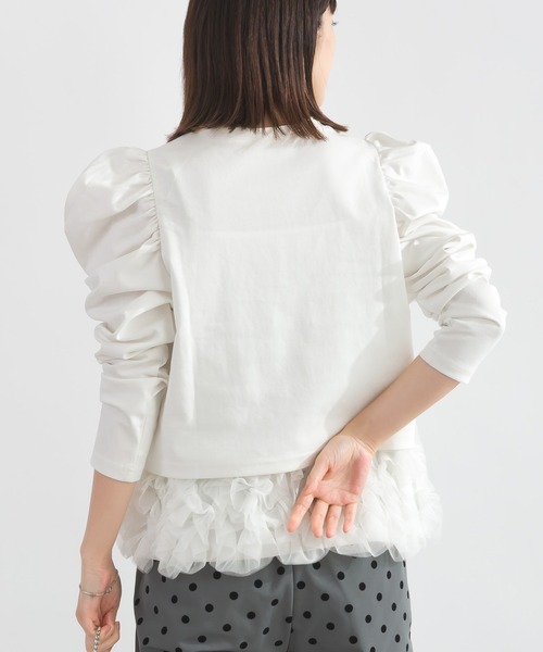 PICCIN PERLA(ピッチンペルラ)の「クリオネショートレングスカットソー(Tシャツ/カットソー・レディース・ホワイト系その他/ブラック/オフホワイト・M)」の6枚目の写真