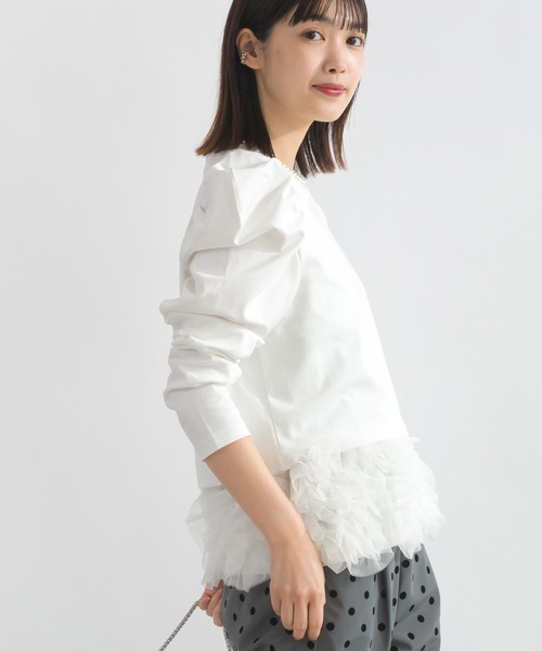 PICCIN PERLA(ピッチンペルラ)の「クリオネショートレングスカットソー(Tシャツ/カットソー・レディース・ホワイト系その他/ブラック/オフホワイト・M)」の5枚目の写真