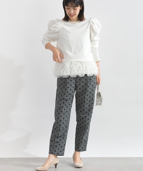 PICCIN PERLA(ピッチンペルラ)の「クリオネショートレングスカットソー(Tシャツ/カットソー・レディース・ホワイト系その他/ブラック/オフホワイト・M)」の8枚目の写真