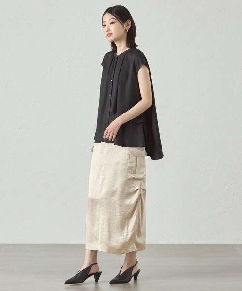 CAST:（キャストコロン）の「【着回し抜群】カーゴディテールサテンスカート（スカート・レディース・ベージュ/グリーン系その他5/ブラック・S/M/L）」の15枚目の写真