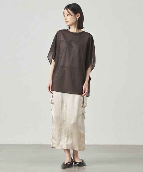 CAST:（キャストコロン）の「【着回し抜群】カーゴディテールサテンスカート（スカート・レディース・ベージュ/グリーン系その他5/ブラック・S/M/L）」の14枚目の写真