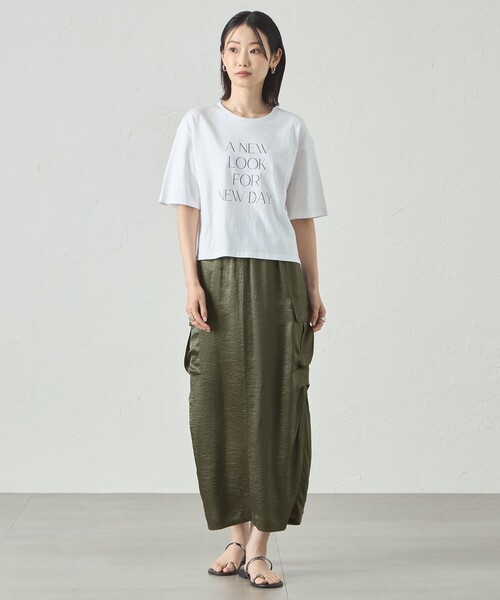 CAST:（キャストコロン）の「【着回し抜群】カーゴディテールサテンスカート（スカート・レディース・ベージュ/グリーン系その他5/ブラック・S/M/L）」の11枚目の写真