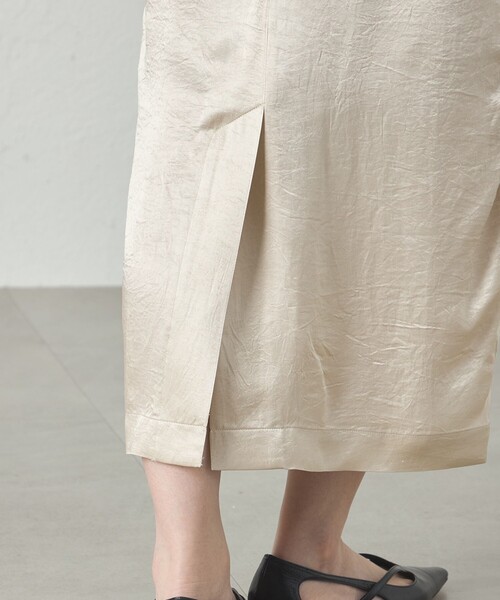 CAST:（キャストコロン）の「【着回し抜群】カーゴディテールサテンスカート（スカート・レディース・ベージュ/グリーン系その他5/ブラック・S/M/L）」の6枚目の写真