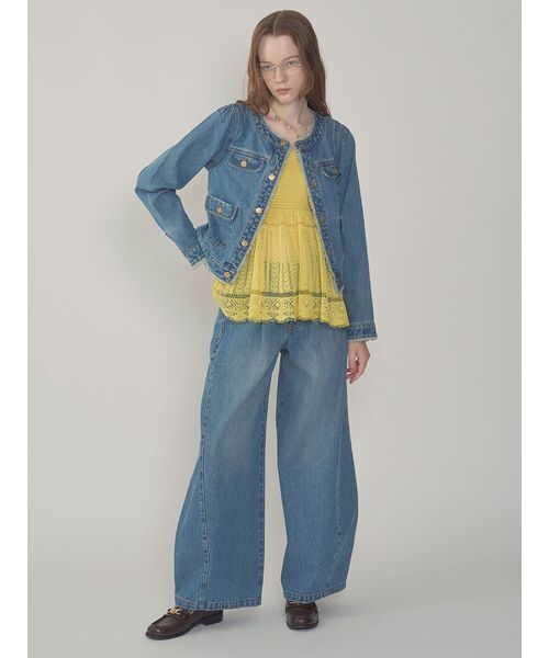 LILYBROWN サイドラインバギーデニムパンツ　リリーブラウン 限定カラー】【WEB限定00サイズ】サイドラインバギーデニム