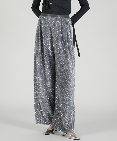 PRANK PROJECT（プランクプロジェクト）の「シークインバルーンベロアパンツ / Sequin Balloon Velour Pants（その他パンツ・レディース・グレー/ブラック/アイボリー・36/38）」の3枚目の写真
