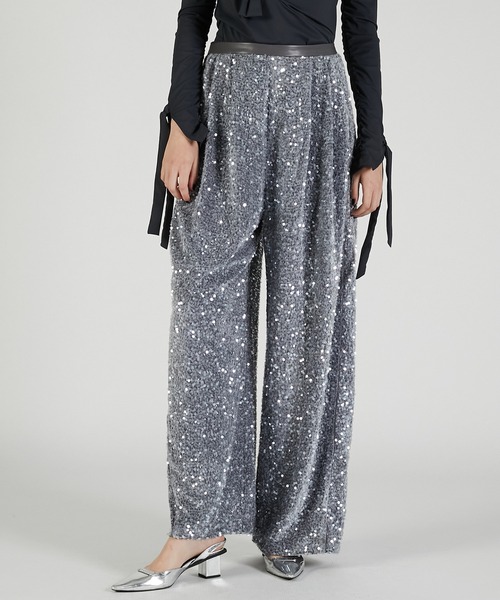 PRANK PROJECT（プランクプロジェクト）の「シークインバルーンベロアパンツ / Sequin Balloon Velour Pants（その他パンツ・レディース・グレー/ブラック/アイボリー・36/38）」の22枚目の写真