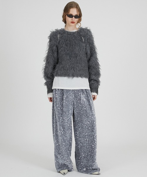 PRANK PROJECT（プランクプロジェクト）の「シークインバルーンベロアパンツ / Sequin Balloon Velour Pants（その他パンツ・レディース・グレー/ブラック/アイボリー・36/38）」の13枚目の写真