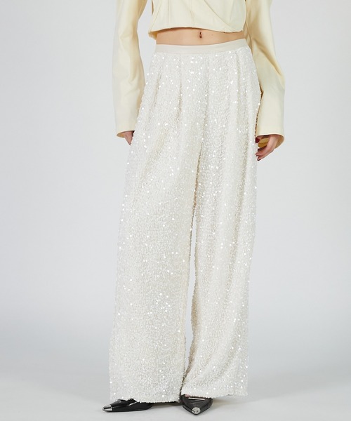 PRANK PROJECT（プランクプロジェクト）の「シークインバルーンベロアパンツ / Sequin Balloon Velour Pants（その他パンツ・レディース・グレー/ブラック/アイボリー・36/38）」の14枚目の写真
