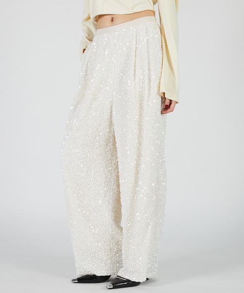 PRANK PROJECT（プランクプロジェクト）の「シークインバルーンベロアパンツ / Sequin Balloon Velour Pants（その他パンツ・レディース・グレー/ブラック/アイボリー・36/38）」の15枚目の写真