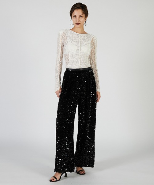 PRANK PROJECT（プランクプロジェクト）の「シークインバルーンベロアパンツ / Sequin Balloon Velour Pants（その他パンツ・レディース・グレー/ブラック/アイボリー・36/38）」の11枚目の写真
