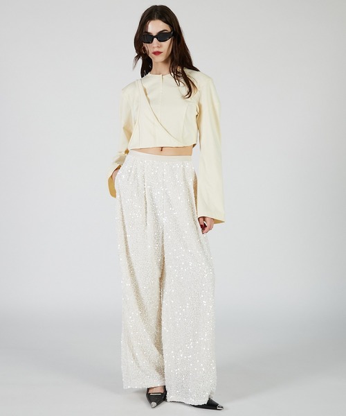 PRANK PROJECT（プランクプロジェクト）の「シークインバルーンベロアパンツ / Sequin Balloon Velour Pants（その他パンツ・レディース・グレー/ブラック/アイボリー・36/38）」の8枚目の写真