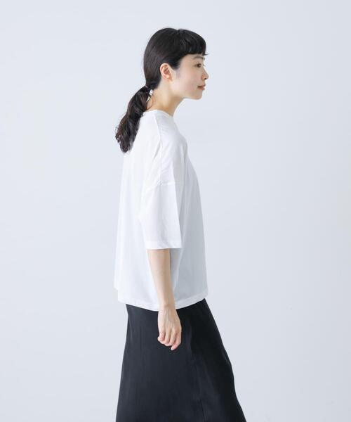 かぐれ(カグレ)の「ハイツイストコットン半袖Tシャツ(Tシャツ/カットソー・レディース・オフホワイト/チャコールグレー/ブラック・FREE)」の22枚目の写真