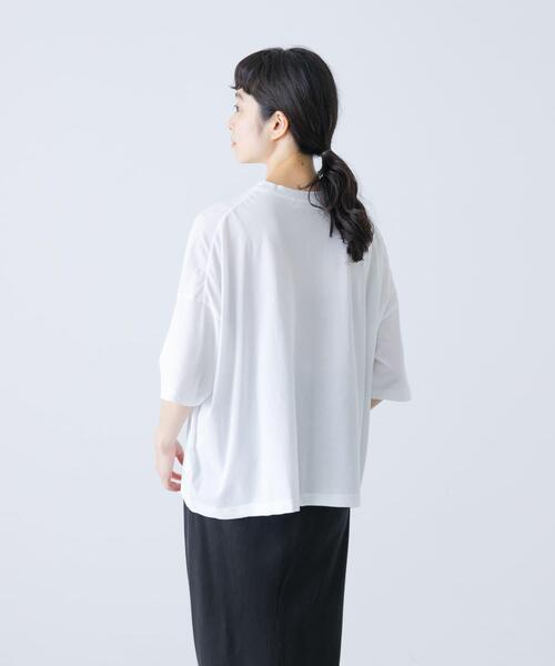 かぐれ(カグレ)の「ハイツイストコットン半袖Tシャツ(Tシャツ/カットソー・レディース・オフホワイト/チャコールグレー/ブラック・FREE)」の21枚目の写真