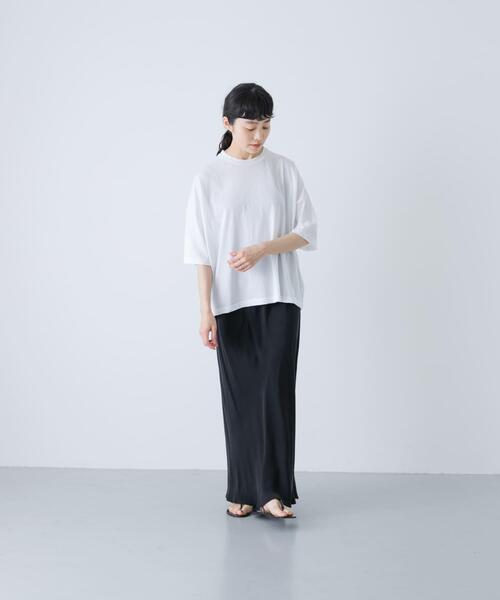 かぐれ(カグレ)の「ハイツイストコットン半袖Tシャツ(Tシャツ/カットソー・レディース・オフホワイト/チャコールグレー/ブラック・FREE)」の20枚目の写真