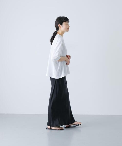 かぐれ(カグレ)の「ハイツイストコットン半袖Tシャツ(Tシャツ/カットソー・レディース・オフホワイト/チャコールグレー/ブラック・FREE)」の19枚目の写真