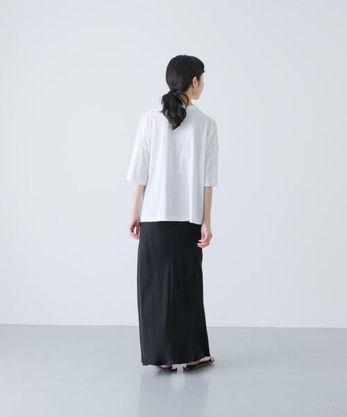 かぐれ(カグレ)の「ハイツイストコットン半袖Tシャツ(Tシャツ/カットソー・レディース・オフホワイト/チャコールグレー/ブラック・FREE)」の18枚目の写真