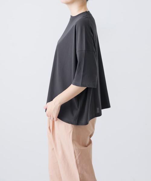 かぐれ(カグレ)の「ハイツイストコットン半袖Tシャツ(Tシャツ/カットソー・レディース・オフホワイト/チャコールグレー/ブラック・FREE)」の13枚目の写真