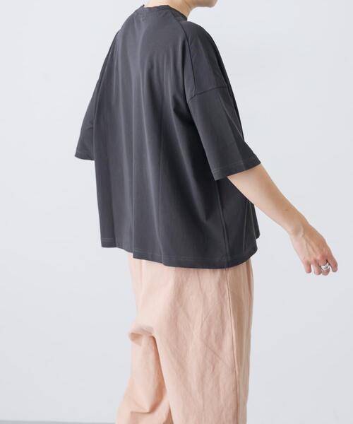 かぐれ(カグレ)の「ハイツイストコットン半袖Tシャツ(Tシャツ/カットソー・レディース・オフホワイト/チャコールグレー/ブラック・FREE)」の12枚目の写真