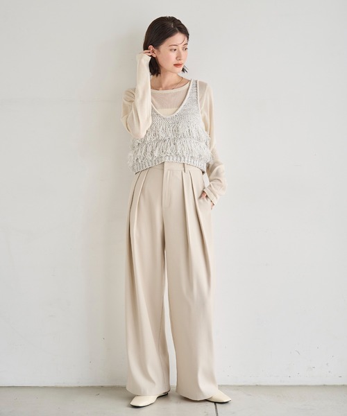 セール】フリンジニットベスト（ベスト）｜meilmada（メイルマダ