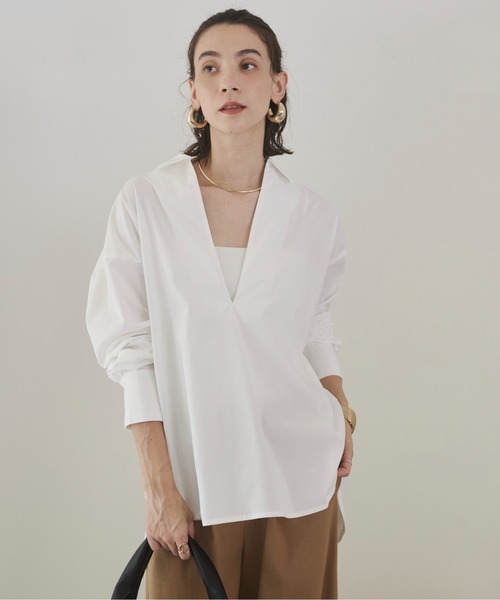ANGIE(アンジー)の「スキッパー オーバーサイズ シャツ / オフィスカジュアル / 通勤 / 春服(シャツ/ブラウス・レディース・ブラック/ダークベージュ/ネイビー/ホワイト/サックスブルー/ホワイト系その他/ベージュ系その他/ブルー系その他・FREE)」の20枚目の写真