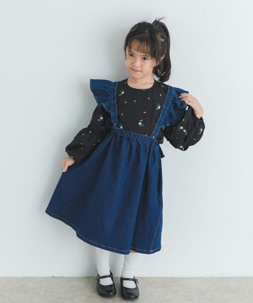 URBAN RESEARCH DOORS（アーバンリサーチドアーズ）の「『WEB/一部店舗限定サイズ』2WAYフリルジャンパースカート(KIDS)（ワンピース・キッズ・ブルー/チャコールグレー・135/120/105/150）」の8枚目の写真