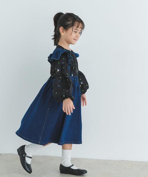 URBAN RESEARCH DOORS（アーバンリサーチドアーズ）の「『WEB/一部店舗限定サイズ』2WAYフリルジャンパースカート(KIDS)（ワンピース・キッズ・ブルー/チャコールグレー・135/120/105/150）」の9枚目の写真