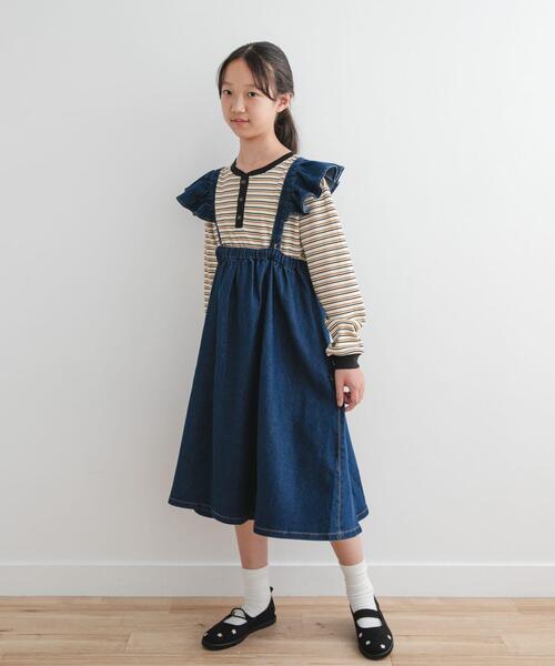 URBAN RESEARCH DOORS（アーバンリサーチドアーズ）の「『WEB/一部店舗限定サイズ』2WAYフリルジャンパースカート(KIDS)（ワンピース・キッズ・ブルー/チャコールグレー・135/120/105/150）」の13枚目の写真