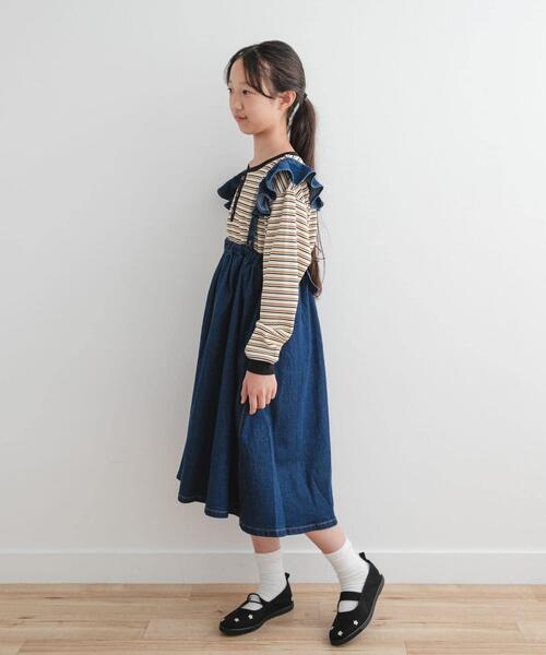 URBAN RESEARCH DOORS（アーバンリサーチドアーズ）の「『WEB/一部店舗限定サイズ』2WAYフリルジャンパースカート(KIDS)（ワンピース・キッズ・ブルー/チャコールグレー・135/120/105/150）」の14枚目の写真
