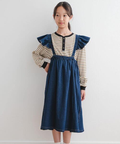 URBAN RESEARCH DOORS（アーバンリサーチドアーズ）の「『WEB/一部店舗限定サイズ』2WAYフリルジャンパースカート(KIDS)（ワンピース・キッズ・ブルー/チャコールグレー・135/120/105/150）」の18枚目の写真