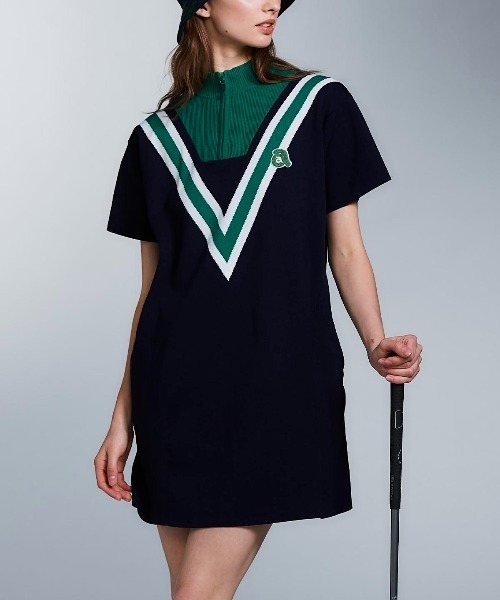 archivio(アルチビオ)の「<LADIES>カレッジ風リブワンピース(ワンピース・レディース・ピンク/ホワイト/ネイビー・S/M)」の3枚目の写真
