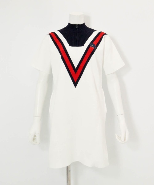 archivio(アルチビオ)の「<LADIES>カレッジ風リブワンピース(ワンピース・レディース・ピンク/ホワイト/ネイビー・S/M)」の2枚目の写真