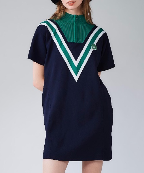 archivio(アルチビオ)の「<LADIES>カレッジ風リブワンピース(ワンピース・レディース・ピンク/ホワイト/ネイビー・S/M)」の8枚目の写真