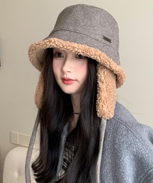 c.u.l | 2WAY ムートンボア 取り外し可能 耳当て付き バケットハット cula1233(ハット)