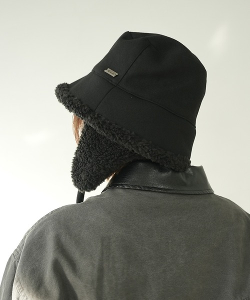 c.u.l（シーユーエル）の「2WAY ムートンボア 取り外し可能 耳当て付き バケットハット cula1233（ハット・レディース・アイボリー/ブラック/グレー/ダークグレー・FREE）」の12枚目の写真