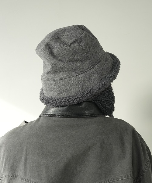 c.u.l（シーユーエル）の「2WAY ムートンボア 取り外し可能 耳当て付き バケットハット cula1233（ハット・レディース・アイボリー/ブラック/グレー/ダークグレー・FREE）」の17枚目の写真