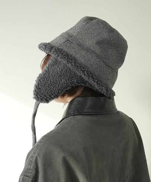 c.u.l（シーユーエル）の「2WAY ムートンボア 取り外し可能 耳当て付き バケットハット cula1233（ハット・レディース・アイボリー/ブラック/グレー/ダークグレー・FREE）」の19枚目の写真
