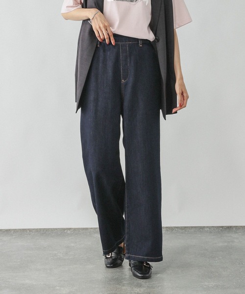 GLOBAL WORK（グローバルワーク）の「GOODデニムイージーパンツ/498394（デニムパンツ・レディース・ブラック/ネイビー/ブルー/スカイブルー/ブルー系その他・SMALL/X-SMALL/LARGE/MEDIUM）」の13枚目の写真